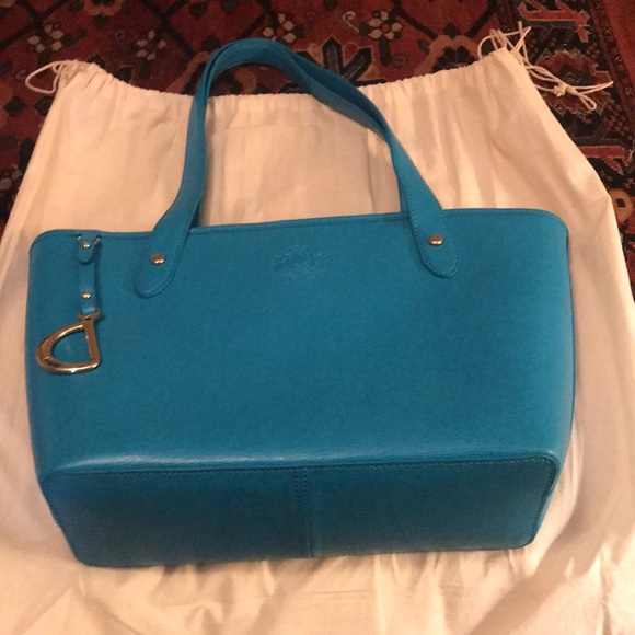 Ralph Lauren teal tote in mint condition - Picture 2 of 6